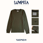 Hollister Essential Long-Sleeve T-Shirt - Army Green | USA Import