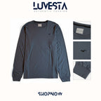 Hollister Essential Long-Sleeve T-Shirt - Charcoal Grey | USA Import