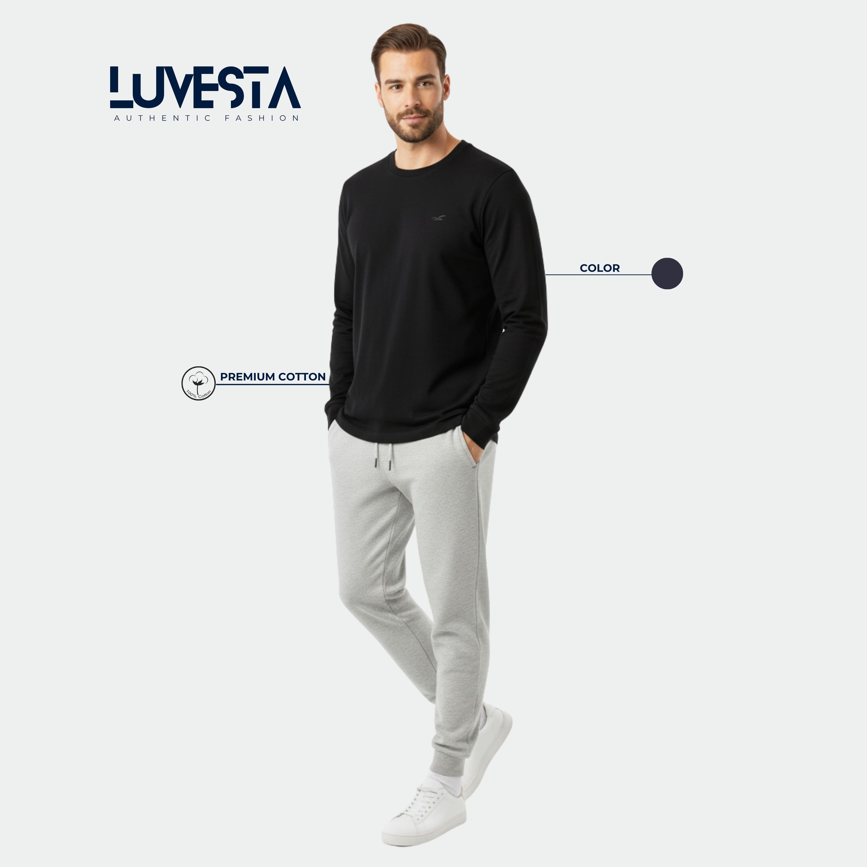 Hollister Essential Long-Sleeve T-Shirt - Classic Black | USA Import
