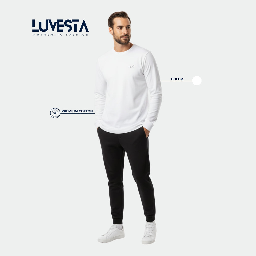 Hollister Essential Long-Sleeve T-Shirt - Pure White | USA Import