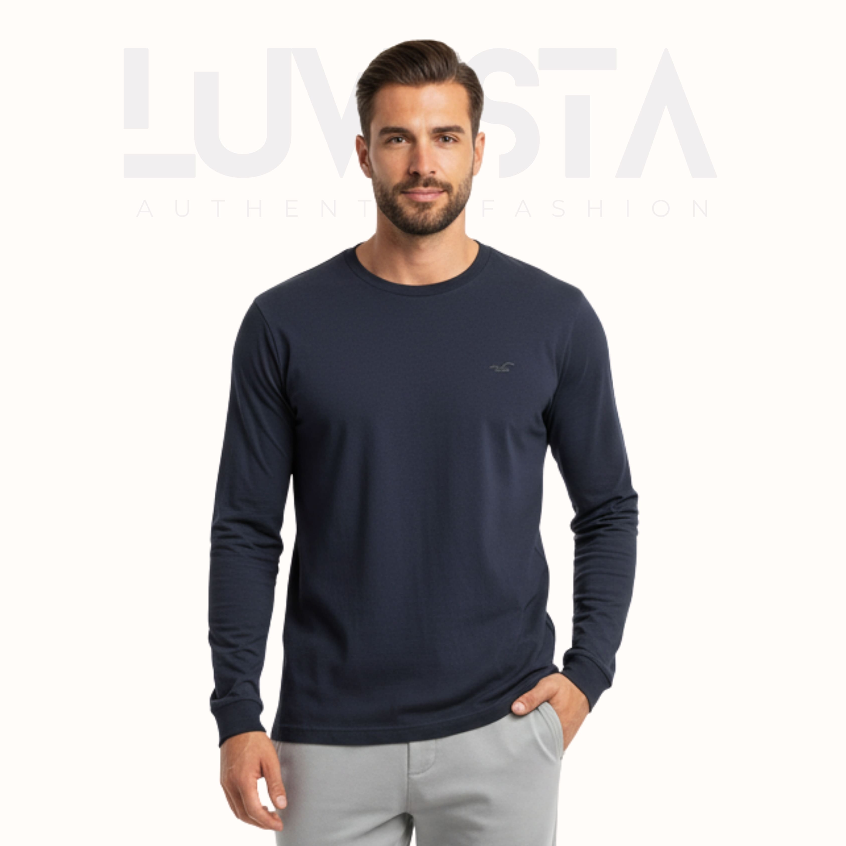 Classic Cotton Long Sleeve — Navy Blue