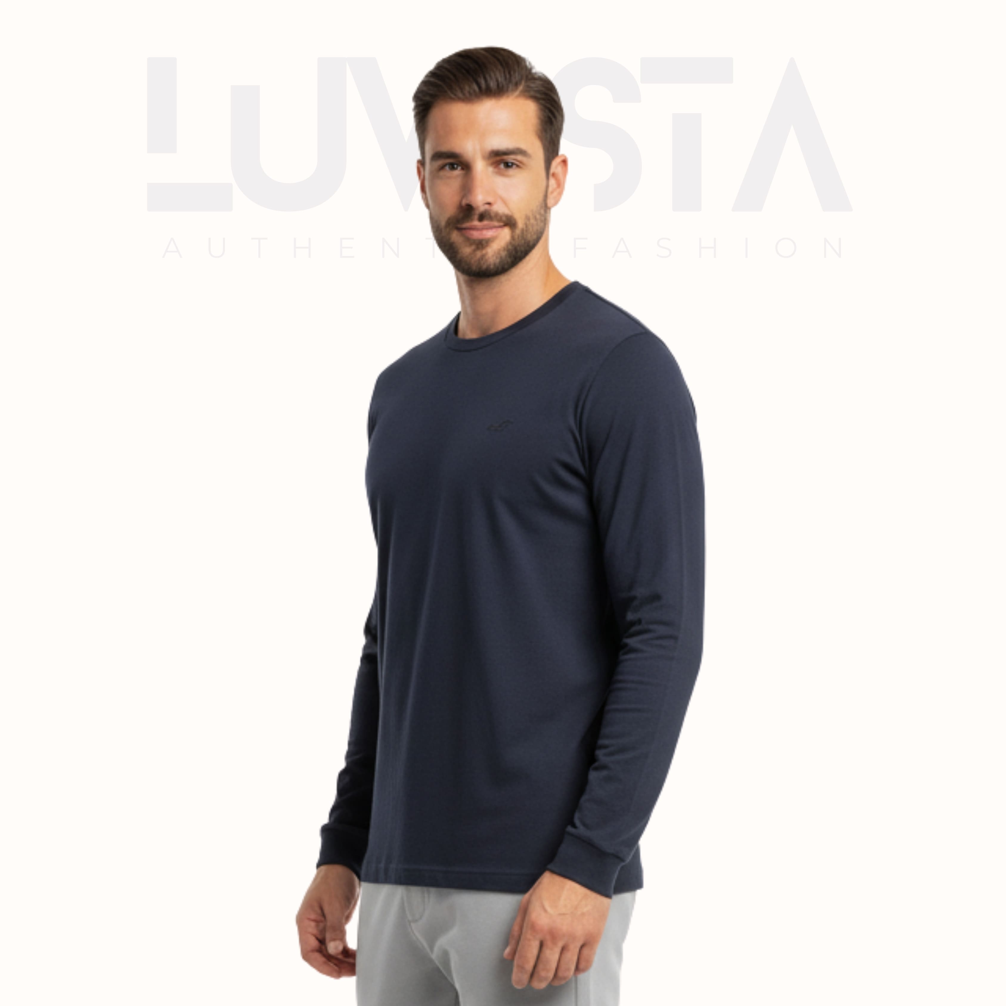 Classic Cotton Long Sleeve — Navy Blue